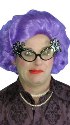 Wig Outlet New Products & Restocks Buy Dame Edna Purple Wig And Glasses
