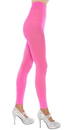Smiffys Footless Tights Neon Pink