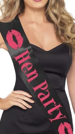 Smiffys Hen Party Sash Black