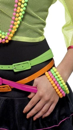 Smiffys Neon Pearl Beaded Bracelet