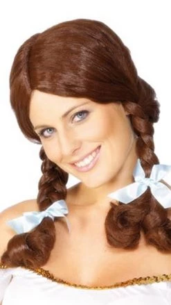 Smiffys Country Girl Wig Brown Wigs