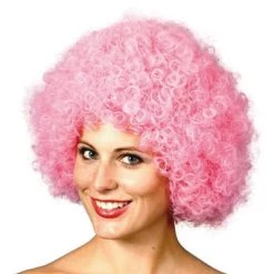 Party Dudes Wigs Afro Or Clown Wig Pink