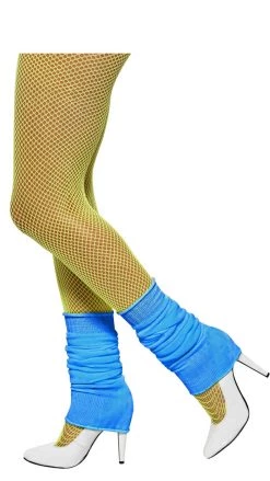 Smiffys Stockings & Tights Leg Warmers Neon Blue