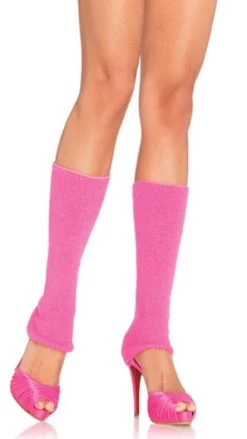 Leg Avenue Ribbed Leg Warmers Neon Pink Stockings & Tights