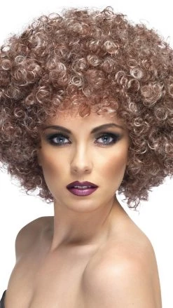 Smiffys Wigs Natural Look Afro Brown