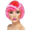 Smiffys Babe Bob Neon Pink Wig Wigs
