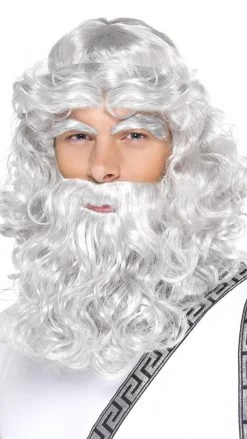 Smiffys Wigs Zeus Wig And Beard Grey