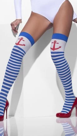 Smiffys Striped Stockings Anchors Away