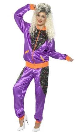 Smiffys Buy Womens Costumes Buy 80s Retro Shell Suit Purple