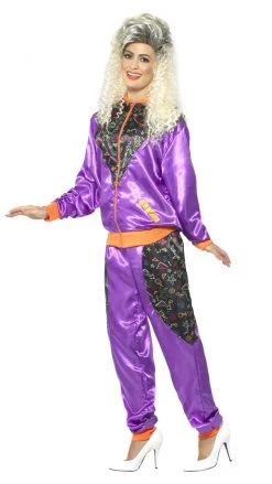 Smiffys Buy Womens Costumes Buy 80s Retro Shell Suit Purple