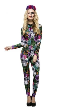 Smiffys Buy Day Of The Dead Bodysuit