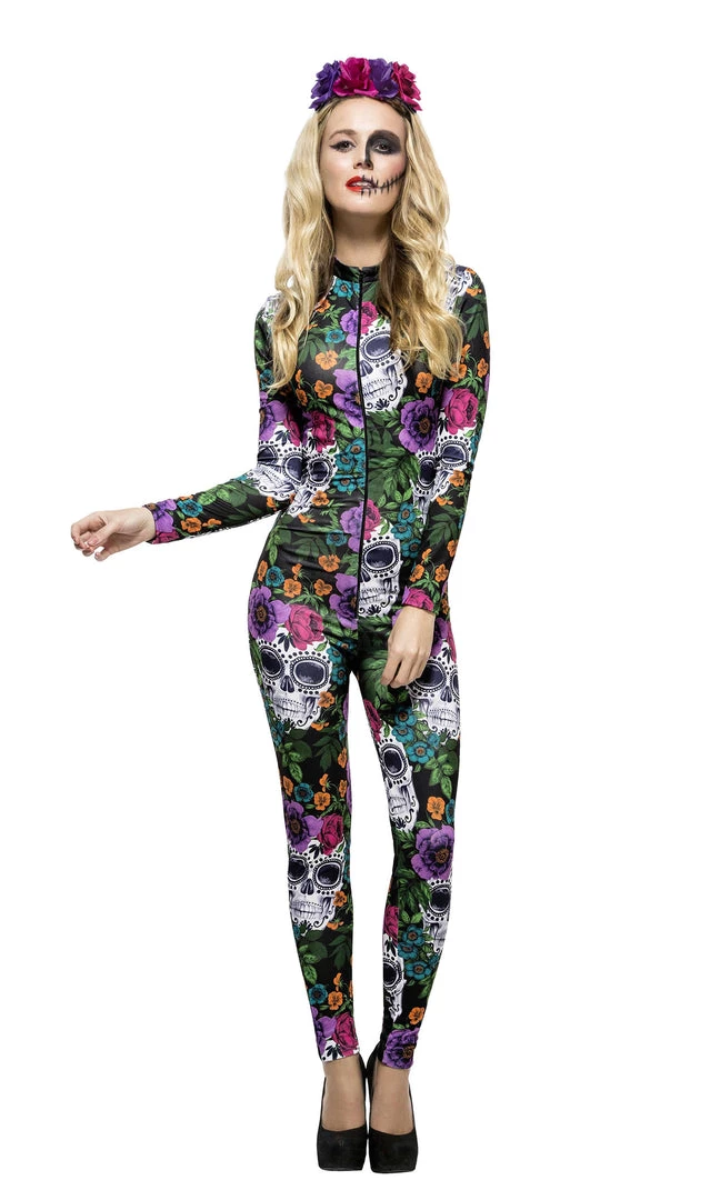 Smiffys Buy Day Of The Dead Bodysuit 1 Smiffys Buy Day Of The Dead Bodysuit