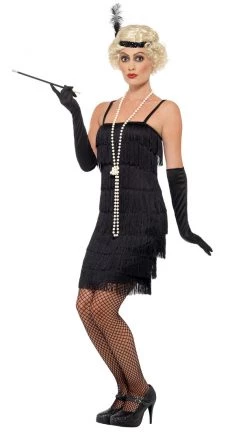 Smiffys Buy Womens Costumes Buy Fringe Flapper Short Black