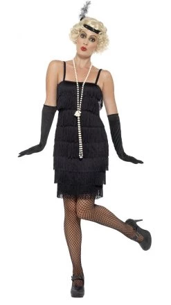 Smiffys Buy Womens Costumes Buy Fringe Flapper Short Black