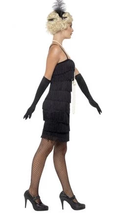 Smiffys Buy Womens Costumes Buy Fringe Flapper Short Black