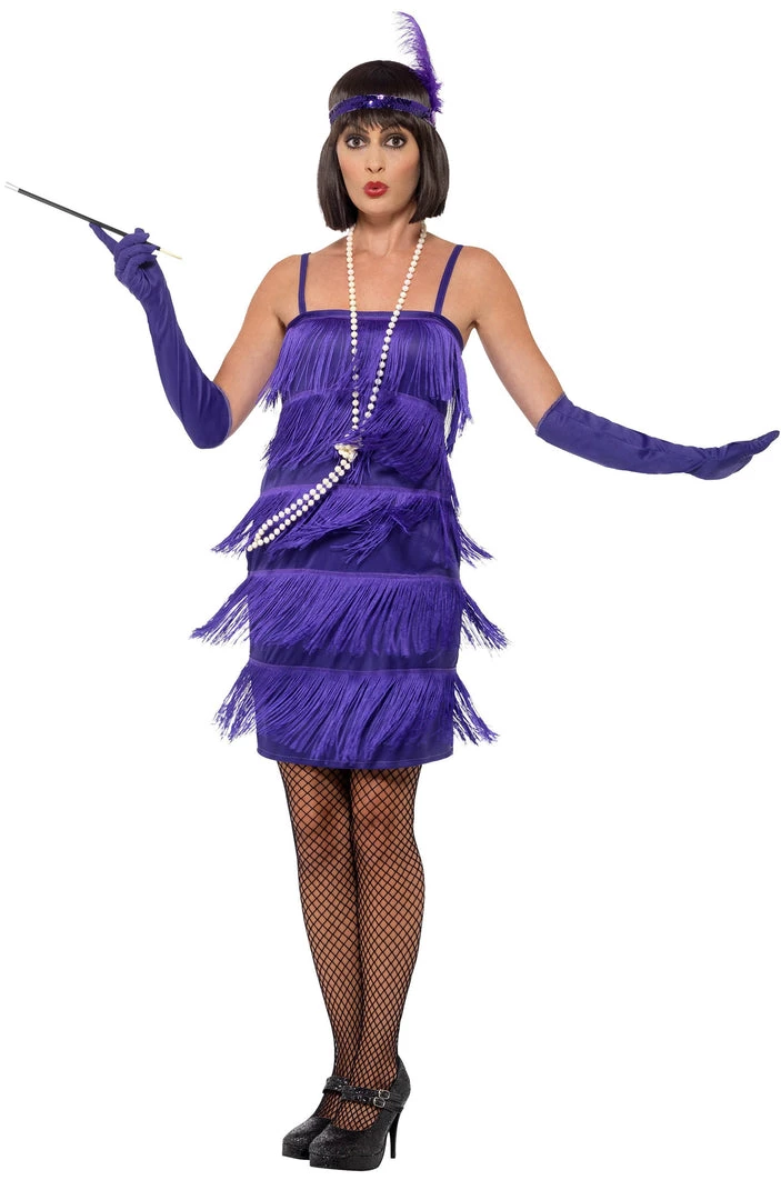 Smiffys Buy Womens Costumes Buy Fringe Flapper Short Purple 4 Smiffys Buy Womens Costumes Buy Fringe Flapper Short Purple