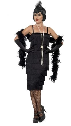 Smiffys Buy Fringe Flapper Long Black Buy Womens Costumes