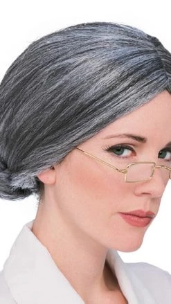 Party Dudes Old Lady Wig Grey Wigs