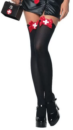 Leg Avenue Stockings - Naughty Nurse Black