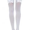Leg Avenue Stockings With Satin Bow White-White