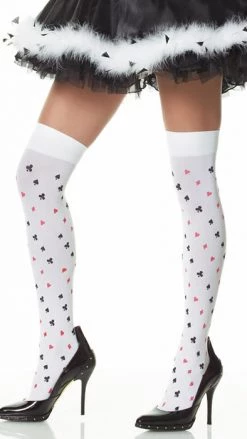Leg Avenue Stockings With Poker Card Suits Stockings & Tights