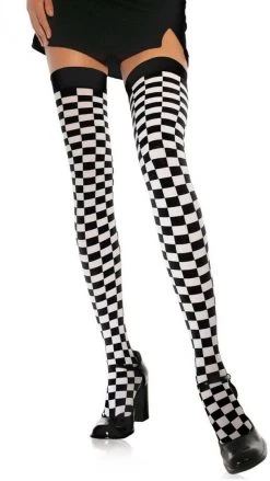 Leg Avenue Stockings Checkered Black And White Stockings & Tights
