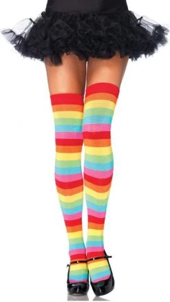 Leg Avenue Rainbow Thigh-High Socks Multi Coloured