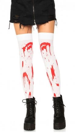 Leg Avenue Hold Up Stockings With Blood Splats