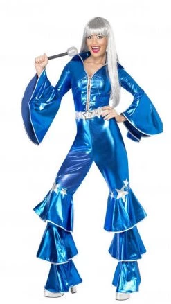Smiffys Buy Womens Costumes Buy 70s Dancing Dream ABBA Blue