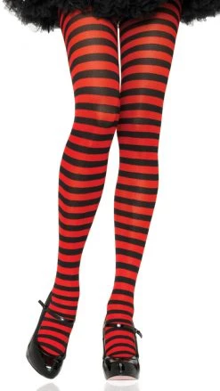 Leg Avenue Stockings & Tights Striped Tights Red And Black