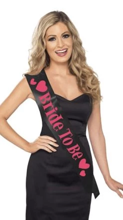 Smiffys Bride To Be Sash Black