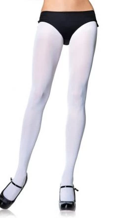 Leg Avenue Nylon Spandex Tights White Plus Size