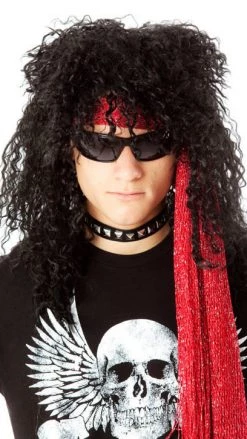 Wig Outlet Wigs 80s Heavy Metal Rocker Wig Black