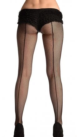 In Character Back Seam Fishnet Tights Black Stockings & Tights
