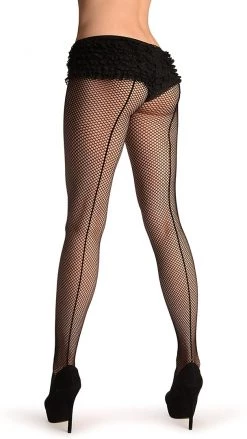 In Character Back Seam Fishnet Tights Black Stockings & Tights