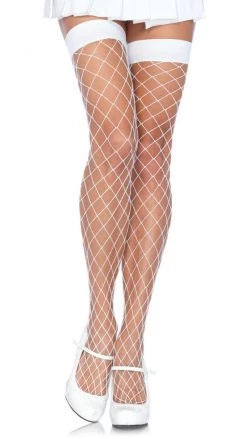 Leg Avenue Fence Net Stockings White Stockings & Tights
