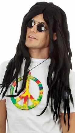 Wig Outlet Wigs Rasta Dreadlocks Bob Marley Hippie Wig Black