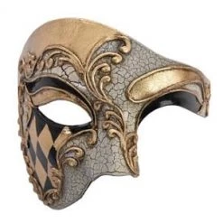 Party Dudes Buy Ives Black And Gold Half Face Mask