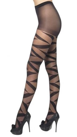 Smiffys Black Lycra Sheer Pantyhose Bondage Style Stockings & Tights