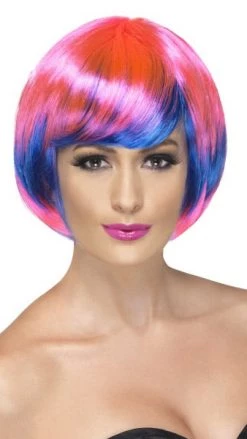 Smiffys Wigs Funky Babe Wig Pink And Blue