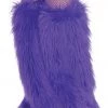 Party Dudes Furry Purple Leg Warmers Stockings & Tights