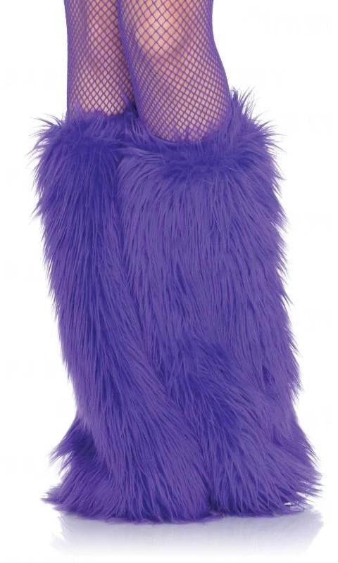 Party Dudes Furry Purple Leg Warmers Stockings & Tights 1 Party Dudes Furry Purple Leg Warmers Stockings & Tights