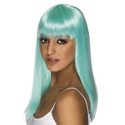 Smiffys Glamourama Neon Aqua Wig Wigs