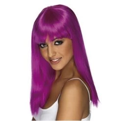 Smiffys Glamourama Neon Purple Wig Wigs