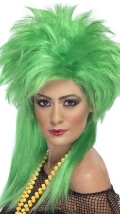 Smiffys Wigs 80s Groovy Punk Wig Green
