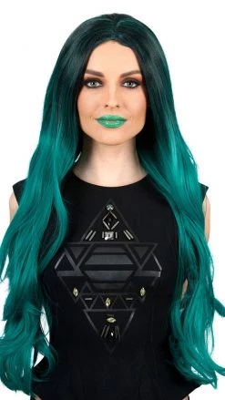 Wig Outlet Kylie Jenner Style Wig Deluxe Ombre Green Wigs