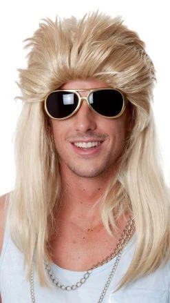 Wig Outlet 80s Mudflap Mullet Wig Blonde Wigs