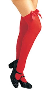 Leg Avenue Stockings With Satin Bow Red-Red