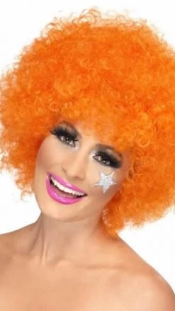 Smiffys Afro Or Clown Wig Orange