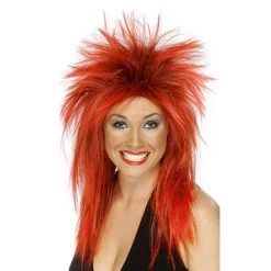 Smiffys Rock Diva Wig Red Wigs